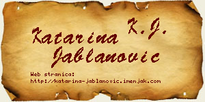 Katarina Jablanović vizit kartica